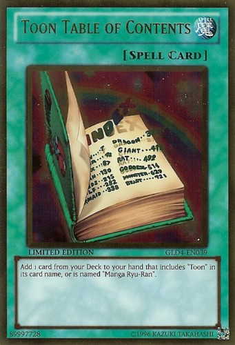 Toon Table of Contents [GLD4-EN039] Gold Rare 