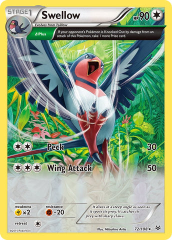 Swellow (72/108) (Theme Deck Exclusive) [XY: Roaring Skies] 