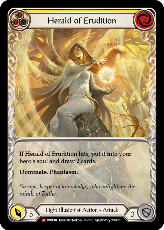 Herald of Erudition (Blue Extended Art) [MON004-EA] (Monarch) 1st Edition Rainbow Foil 