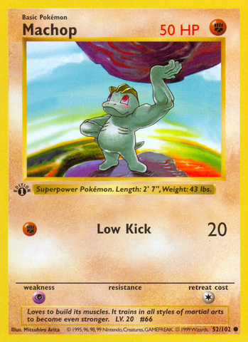 Machop (52/102) (Shadowless) [Base Set 1st Edition] 