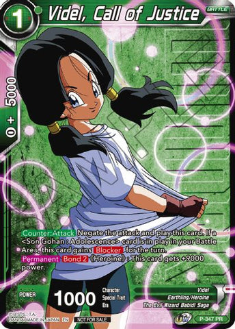 Videl, Call of Justice (Winner Stamped) (P-347) [Tournament Promotion Cards] 