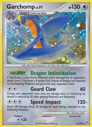 Garchomp (5/147) (Cracked Ice Holo) (Theme Deck Exclusive) [Platinum: Supreme Victors] 
