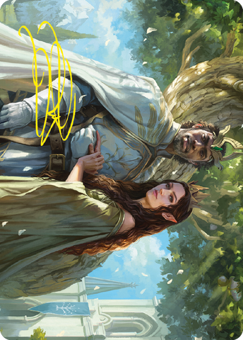 Aragorn and Arwen, Wed Art Card (Gold-Stamped Signature) [The Lord of the Rings: Tales of Middle-earth Art Series] 