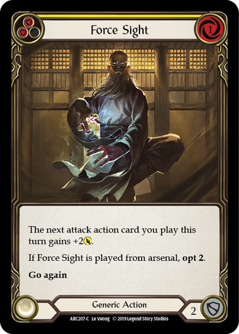 Force Sight (Yellow) [ARC207-C] (Arcane Rising) 1st Edition Rainbow Foil 