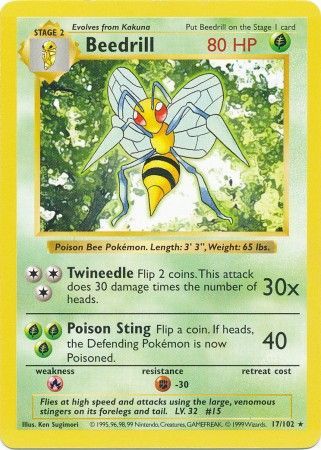 Beedrill (17/102) [Base Set Shadowless Unlimited] 