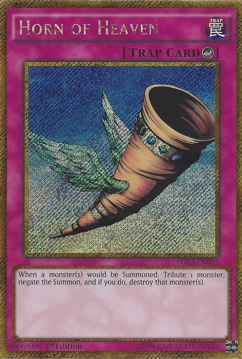 Horn of Heaven [PGL3-EN034] Gold Secret Rare 