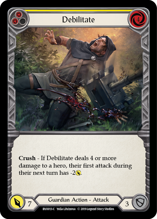 Debilitate (Yellow) [BVO013-C] (Bravo Hero Deck) 1st Edition Normal 