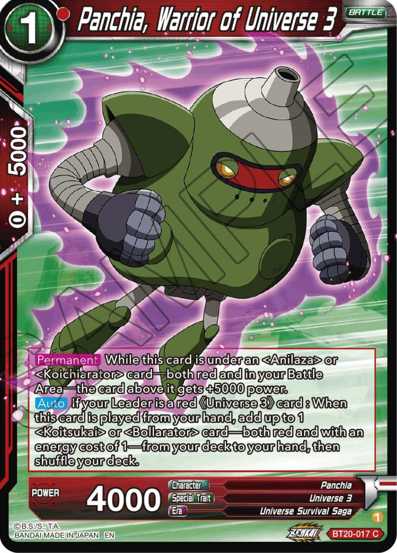 Panchia, Warrior of Universe 3 (BT20-017) [Power Absorbed] 