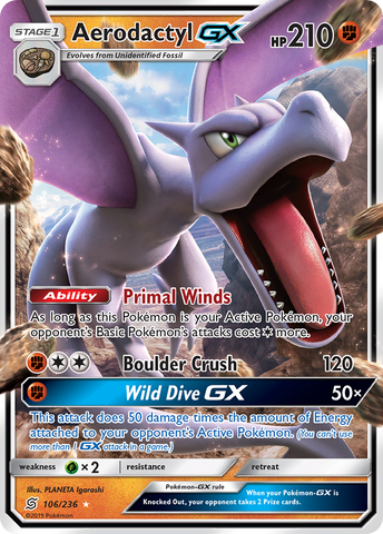 Aerodactyl GX (106/236) [Sun &amp; Moon: Unified Minds] 