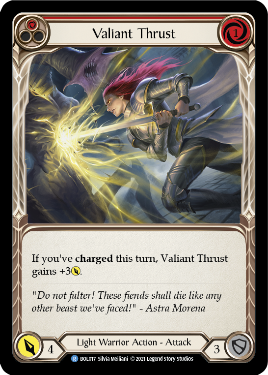 Valiant Thrust (Red) [BOL017] (Monarch Boltyn Blitz Deck) 