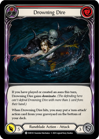 Drowning Dire (Red) [EVR110] (Everfest) 1st Edition Rainbow Foil 