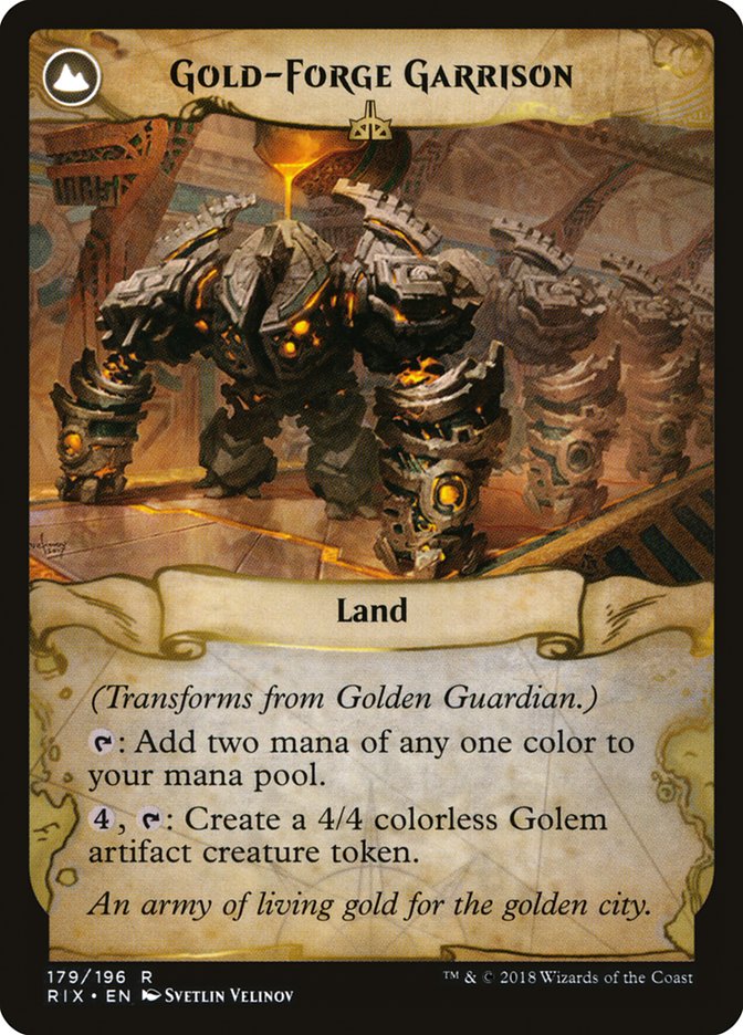 Golden Guardian // Gold-Forge Garrison [Rivals of Ixalan] 