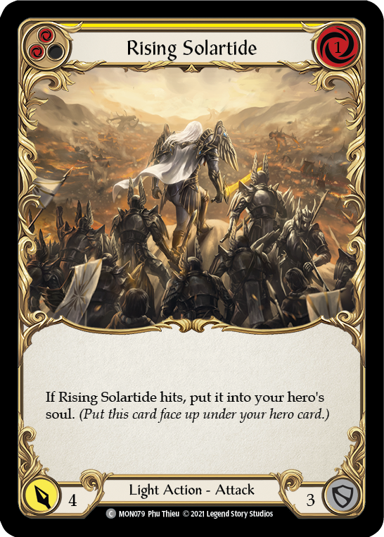 Rising Solartide (Yellow) [MON079-RF] (Monarch) 1st Edition Rainbow Foil 