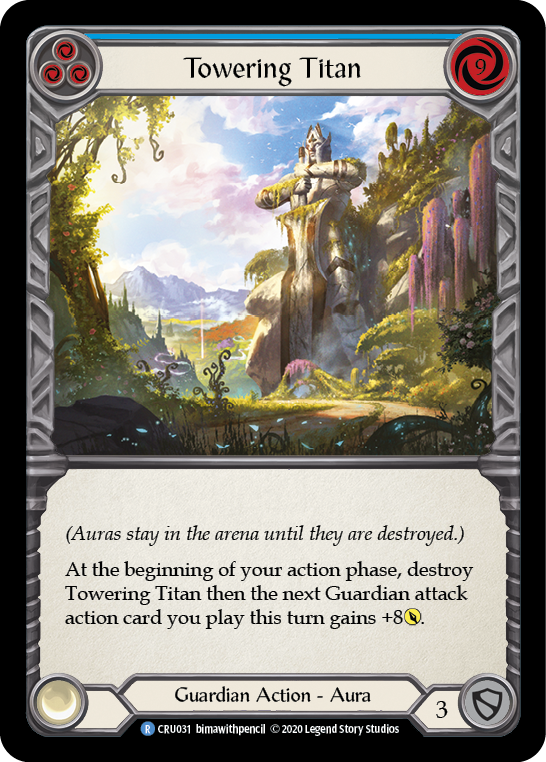 Towering Titan (Blue) [CRU031] (Crucible of War) 1st Edition Rainbow Foil 