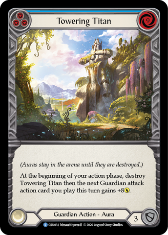Towering Titan (Blue) [CRU031] (Crucible of War) 1st Edition Rainbow Foil 