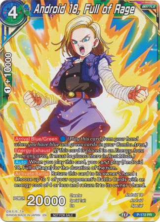 Android 18, Full of Rage (P-172) [Promotion Cards] 