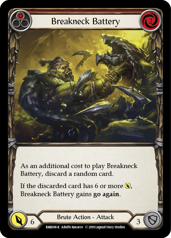 Breakneck Battery (Red) [RNR008-R] (Rhinar Hero Deck) 1st Edition Normal 