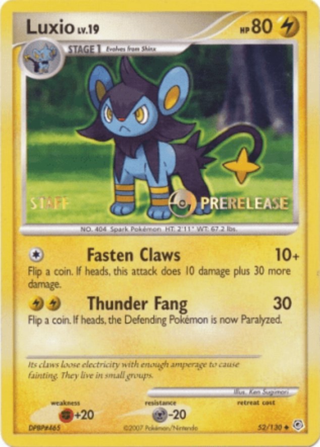 Luxio (52/130) (Prerelease Promo Staff) [Nintendo: Black Star Promos] 