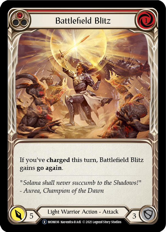 Battlefield Blitz (Red) [U-MON036-RF] (Monarch Unlimited) Unlimited Rainbow Foil 