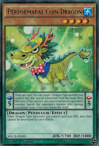 Performapal Coin Dragon [MACR-EN005] Rare 