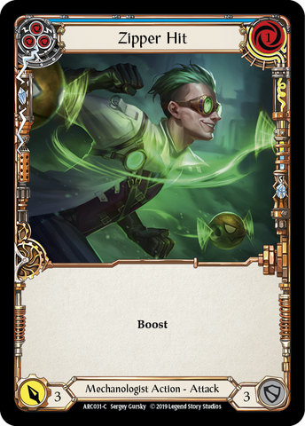 Zipper Hit (Blue) [ARC031-C] (Arcane Rising) 1st Edition Rainbow Foil 