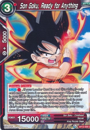 Son Goku, Ready for Anything (BT12-006) [Vicious Rejuvenation] 