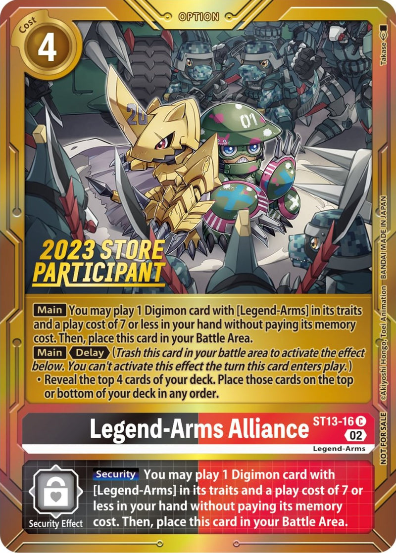 Legend-Arms Alliance [ST13-16] (2023 Store Participant) [Starter Deck: Ragnaloardmon Promos] 