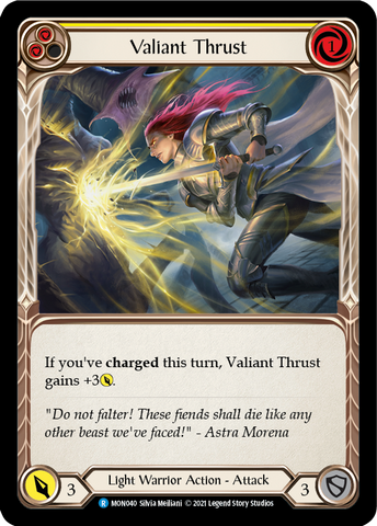Valiant Thrust (Yellow) [MON040] (Monarch) 1st Edition Normal 