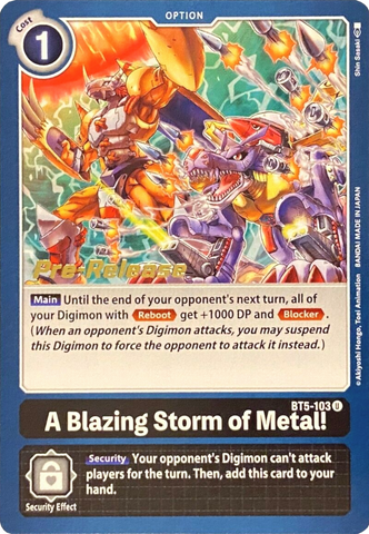 A Blazing Storm of Metal! [BT5-103] [Battle of Omni Pre-Release Promos] 