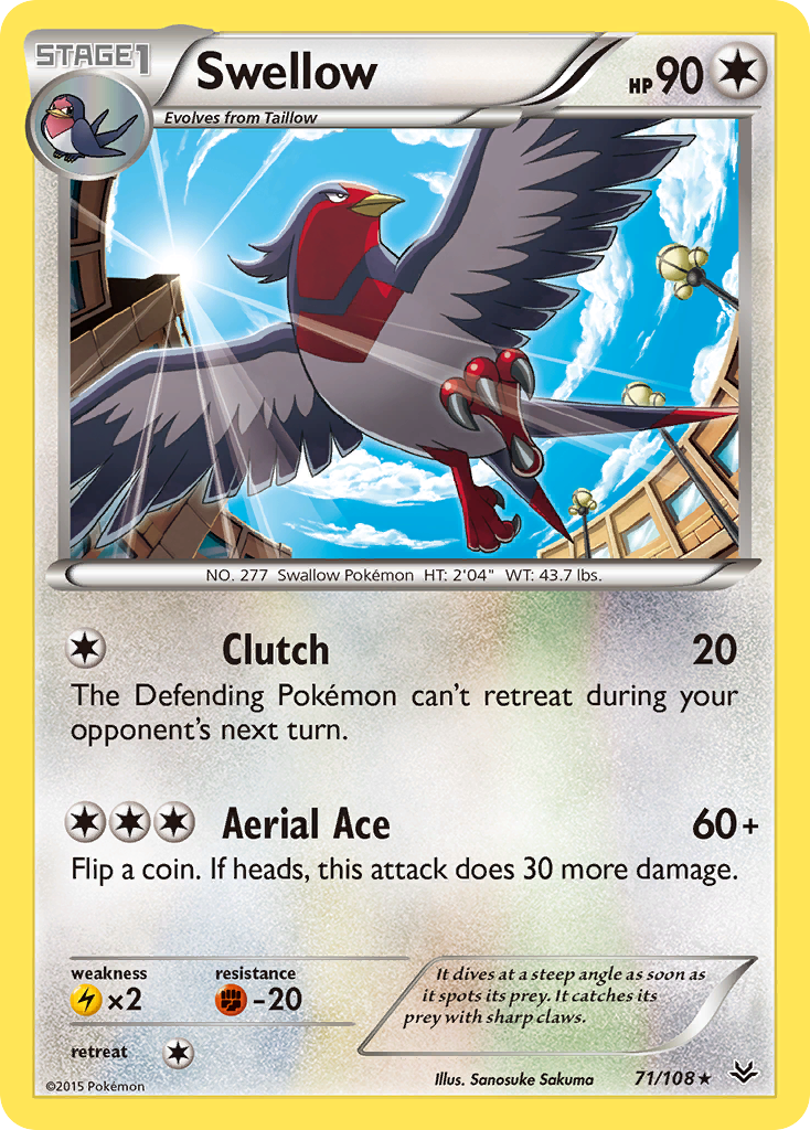 Swellow (71/108) [XY: Roaring Skies] 