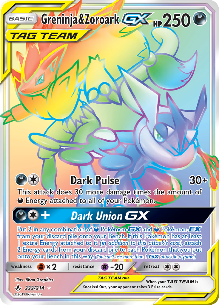 Greninja &amp; Zoroark GX (222/214) [Sun &amp; Moon: Unbroken Bonds] 