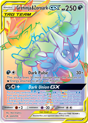 Greninja &amp; Zoroark GX (222/214) [Sun &amp; Moon: Unbroken Bonds] 
