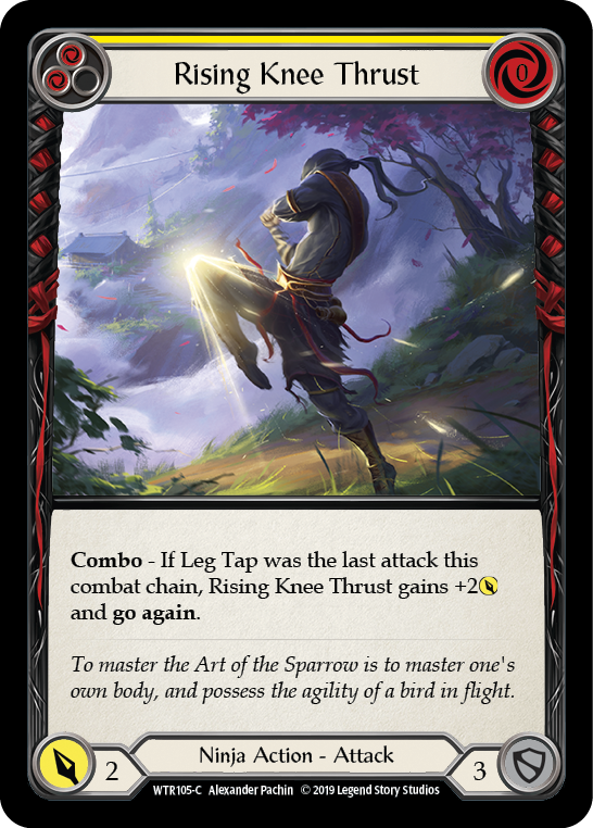 Rising Knee Thrust (Yellow) [WTR105-C] (Welcome to Rathe) Alpha Print Rainbow Foil 