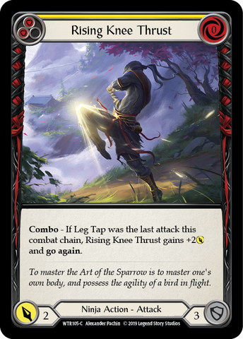 Rising Knee Thrust (Yellow) [WTR105-C] (Welcome to Rathe) Alpha Print Rainbow Foil 