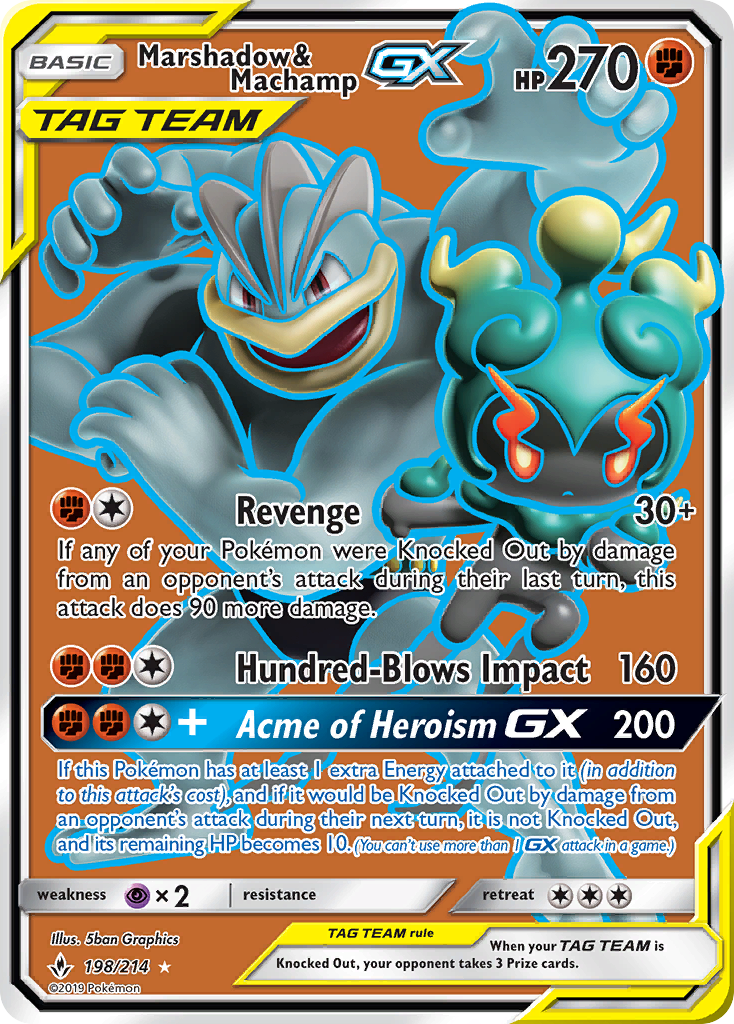 Marshadow &amp; Machamp GX (198/214) [Sun &amp; Moon: Unbroken Bonds] 