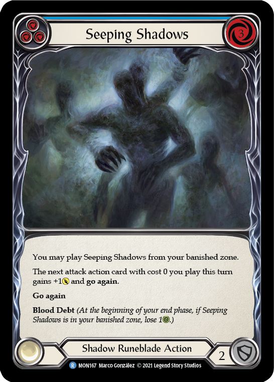 Seeping Shadows (Blue) [MON167-RF] (Monarch) 1st Edition Rainbow Foil 