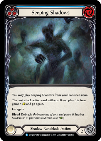 Seeping Shadows (Blue) [MON167-RF] (Monarch) 1st Edition Rainbow Foil 