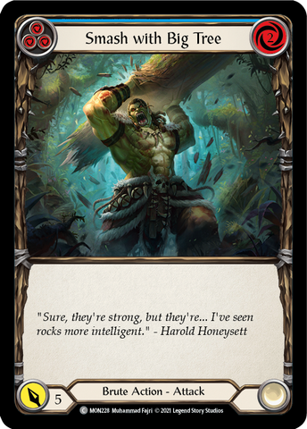 Smash with Big Tree (Blue) [MON228-RF] (Monarch) 1st Edition Rainbow Foil 