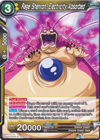 Rage Shenron, Electricity Absorbed (BT12-111) [Vicious Rejuvenation]