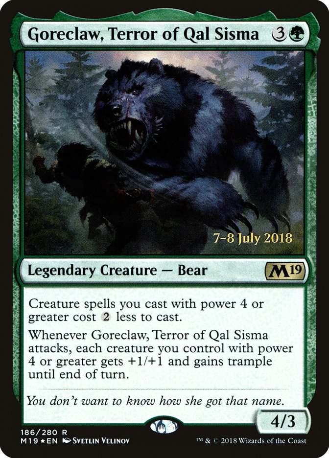 Goreclaw, Terror of Qal Sisma [Core Set 2019 Prerelease Promos] 