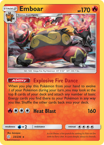 Emboar (33/236) [Sun &amp; Moon: Cosmic Eclipse] 