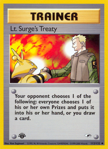 Lt. Surge's Treaty (112/132) [Gym Heroes 1st Edition] 
