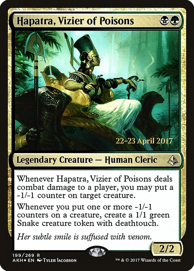Hapatra, Vizier of Poisons [Amonkhet Prerelease Promos] 