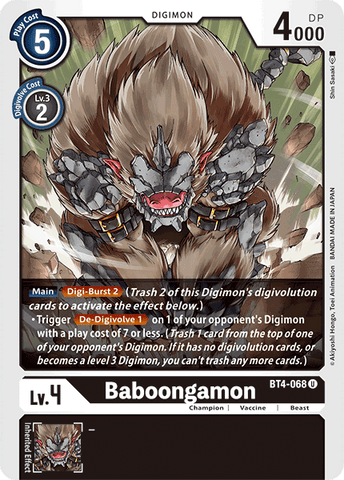 Baboongamon [BT4-068] [Great Legend] 
