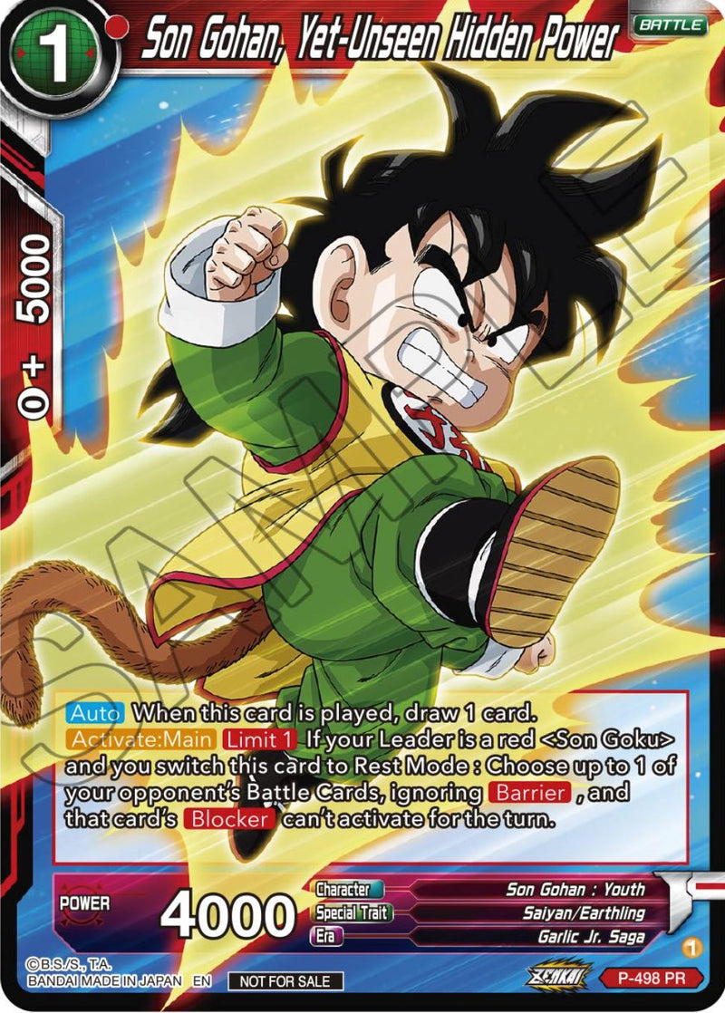 Son Gohan, Yet-Unseen Hidden Power (Zenkai Series Tournament Pack Vol.4) (P-498) [Tournament Promotion Cards] 