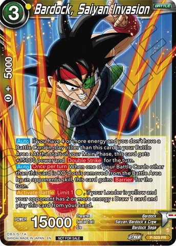 Bardock, Saiyan Invasion (Zenkai Series Tournament Pack Vol.4) (P-509) [Tournament Promotion Cards] 