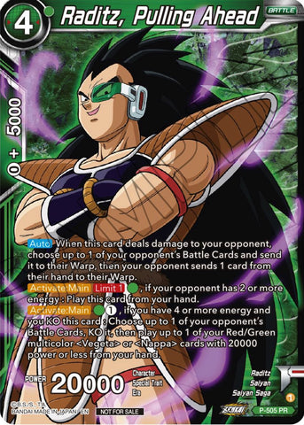 Raditz, Pulling Ahead (Zenkai Series Tournament Pack Vol.4 Winner) (P-505) [Tournament Promotion Cards] 