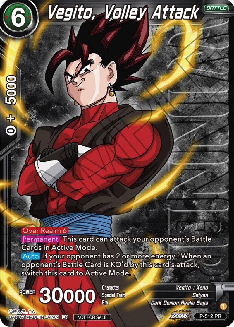 Vegito, Volley Attack (Zenkai Series Tournament Pack Vol.4 Winner) (P-512) [Tournament Promotion Cards] 
