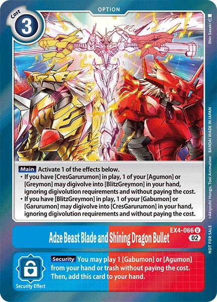 Adze Beast Blade and Shining Dragon Bullet [EX4-066] (Alternate Art) [Alternative Being Booster] 