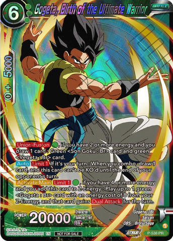 Gogeta, Birth of the Ultimate Warrior (Championship Selection Pack 2023 Vol.2) (Gold-Stamped Shatterfoil) (P-538) [Tournament Promotion Cards] 